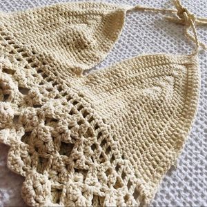 Cream coloured crochet vintage crop top/ bralette